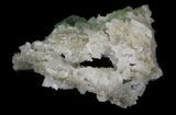 Sea Green Fluorite on Bed Of Quartz - China #32489-5